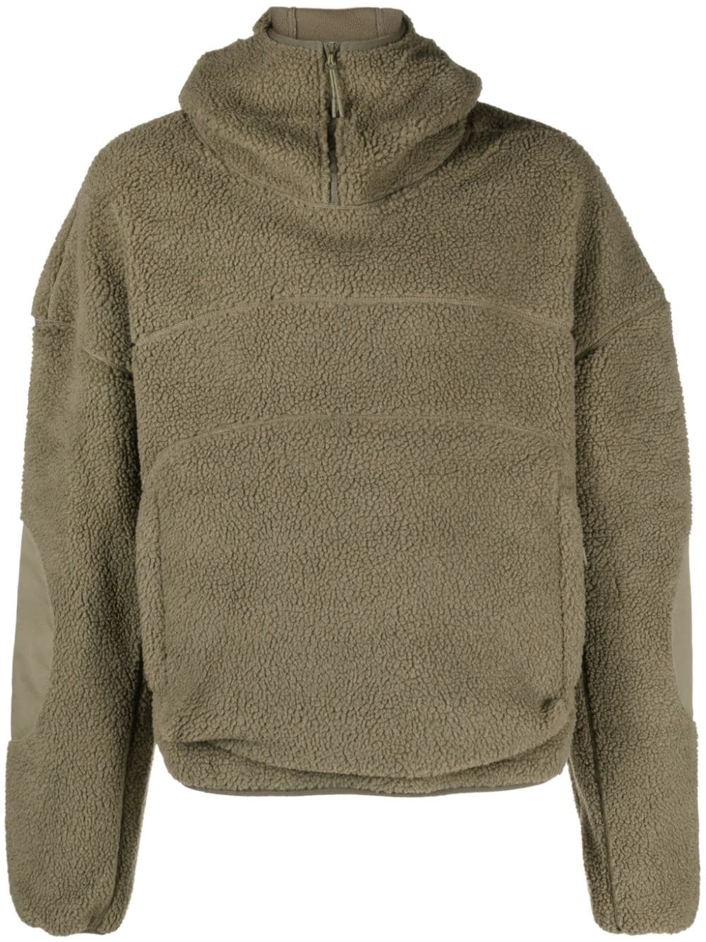 ENTIRE STUDIOS fleece-texture half-zip hoodie - Green von ENTIRE STUDIOS