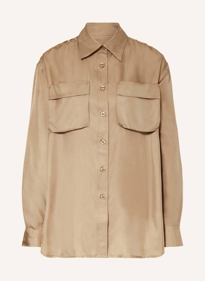 Envelope 1976 Oversized-Hemdbluse Blank Aus Seide gruen von ENVELOPE 1976