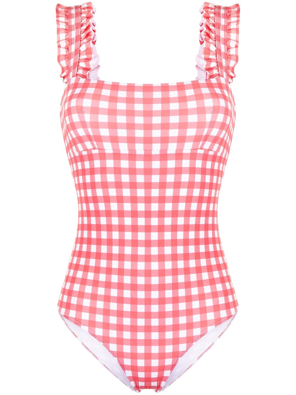 EPHEMERA checked ruffle-trimmed swimsuit - Pink von EPHEMERA