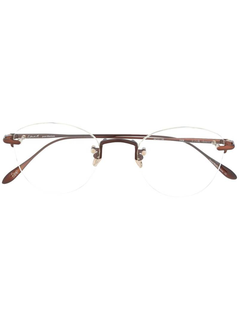 EQUE.M Izayoi round frame glasses - Brown von EQUE.M