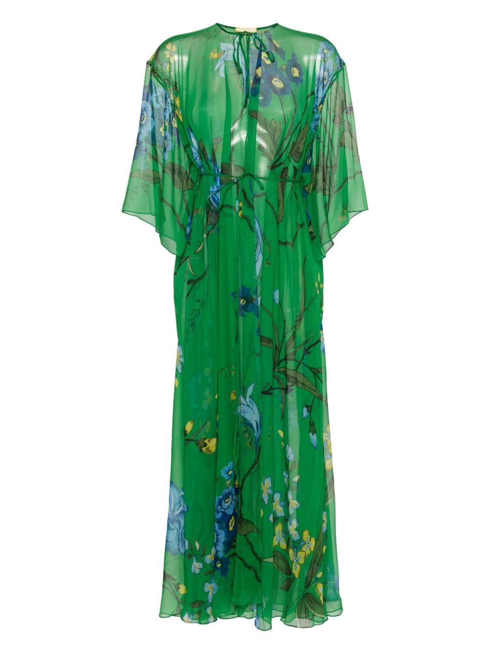 ERDEM floral-print semi-sheer dress - Green von ERDEM