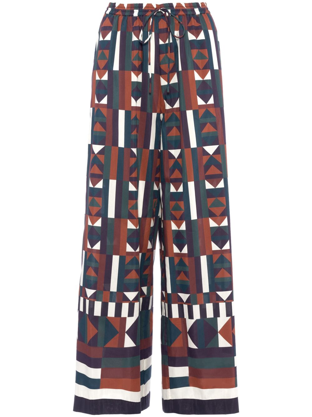 ERES Pluriel geometric-print palazzo pants - Brown von ERES