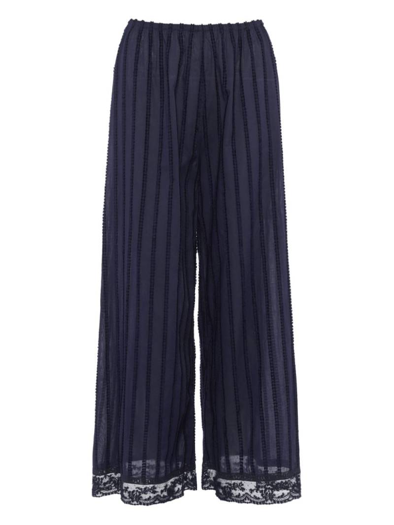 ERES lace-trim wide-leg trousers - Blue von ERES