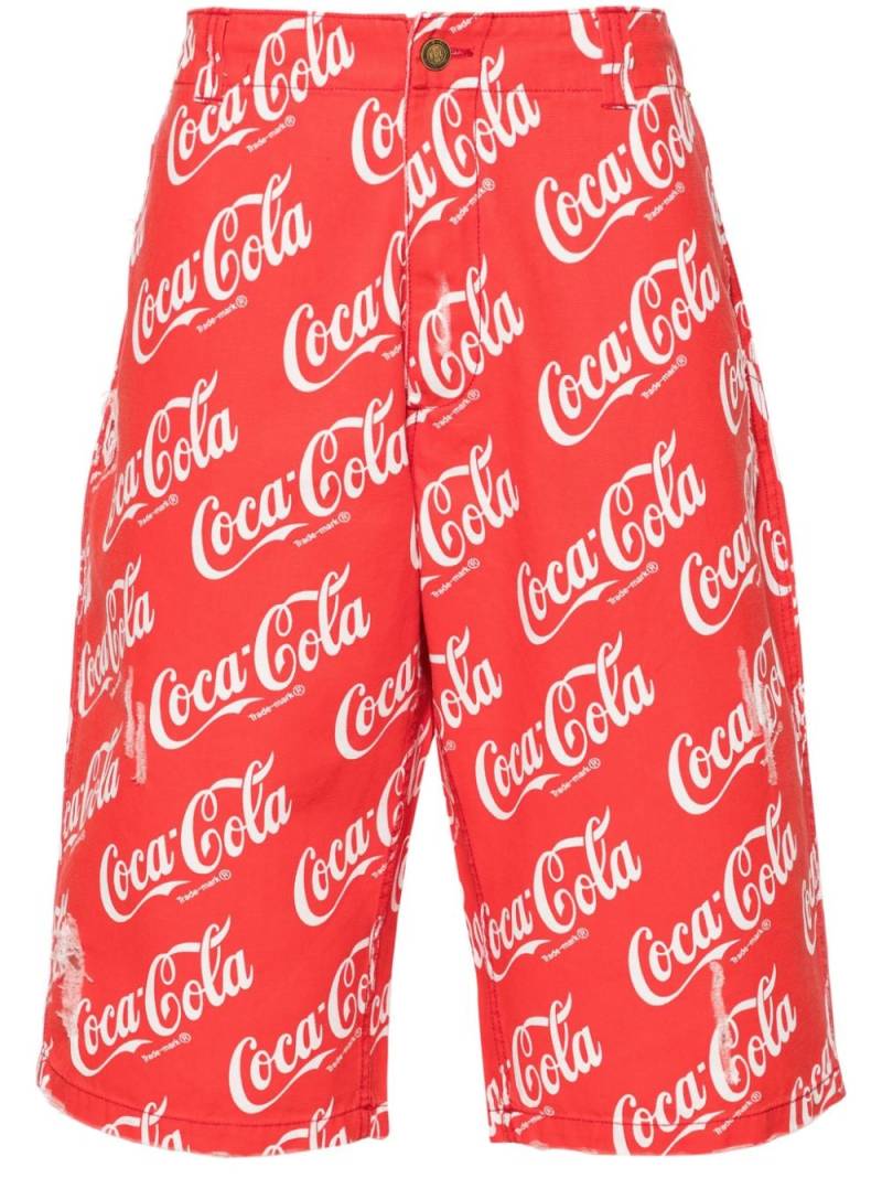 ERL Coca-Cola print cotton shorts - Red von ERL