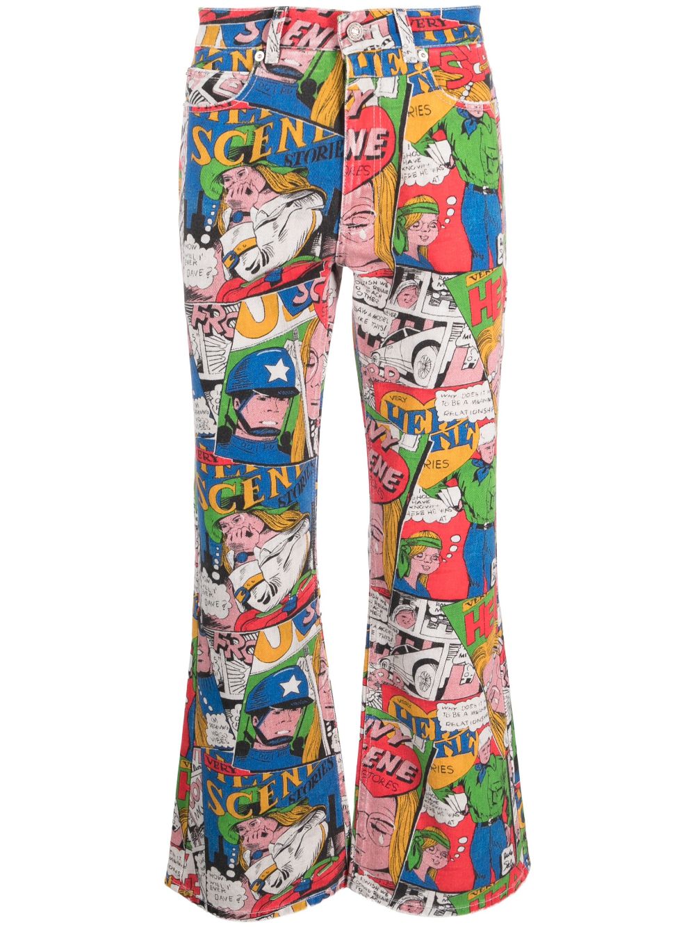 ERL cartoon-print flared jeans - White von ERL