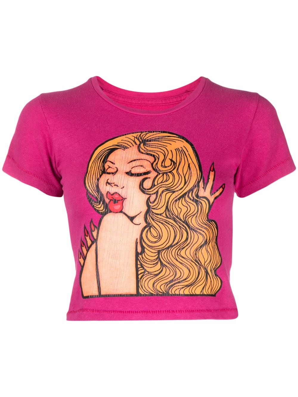 ERL graphic-print crop T-shirt - Pink von ERL
