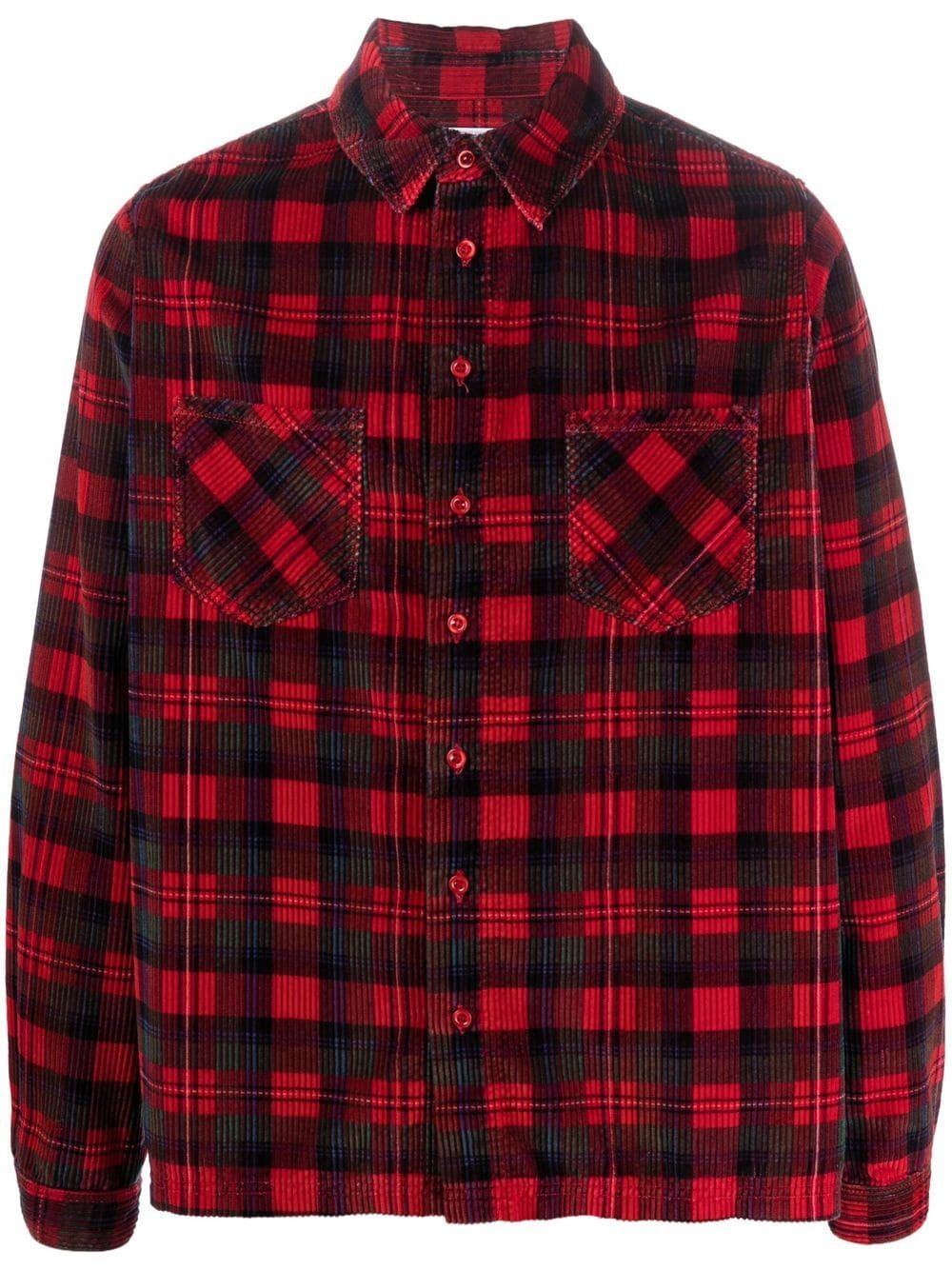 ERL long-sleeve corduroy checked shirt - Red von ERL