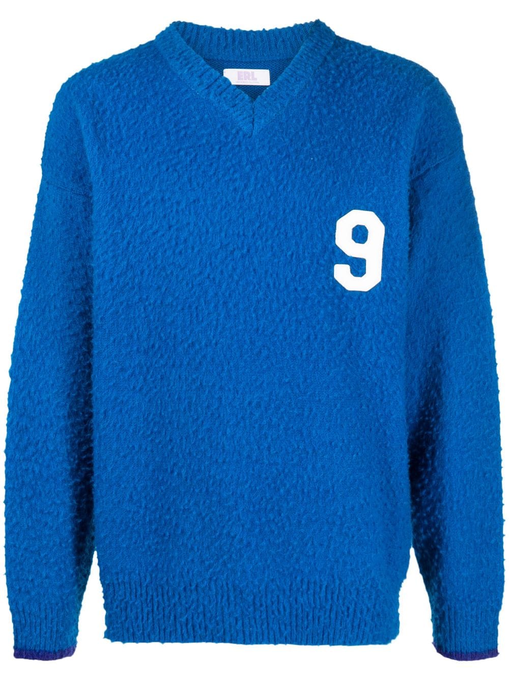 ERL number-patch V-neck football jumper - Blue von ERL