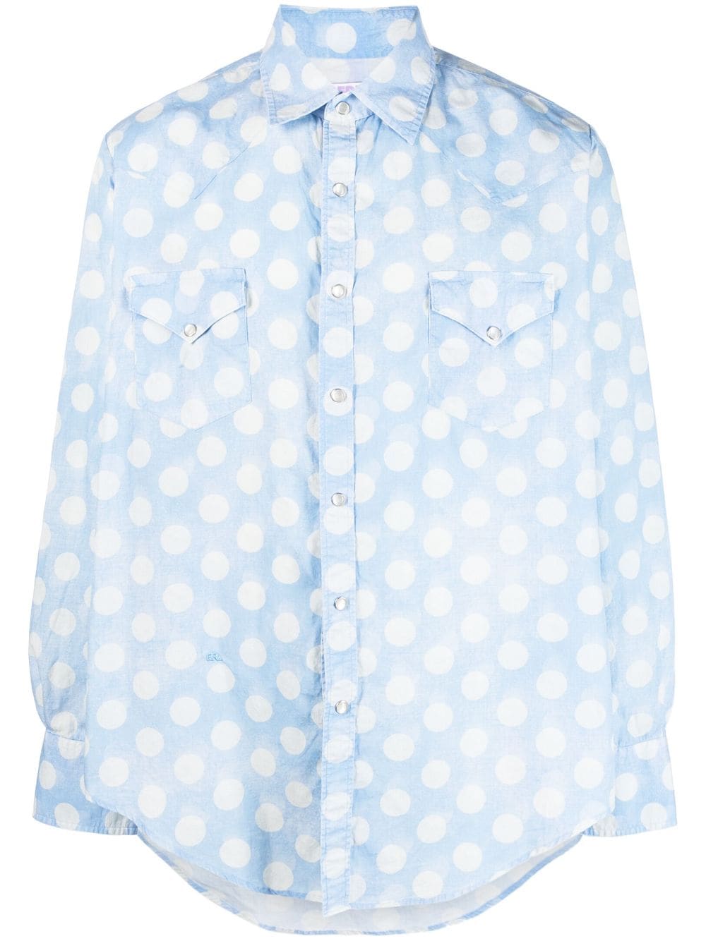 ERL polka-dot print cotton shirt - Blue von ERL