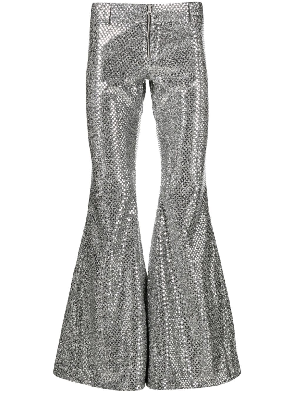 ERL sequinned flared trousers - Silver von ERL