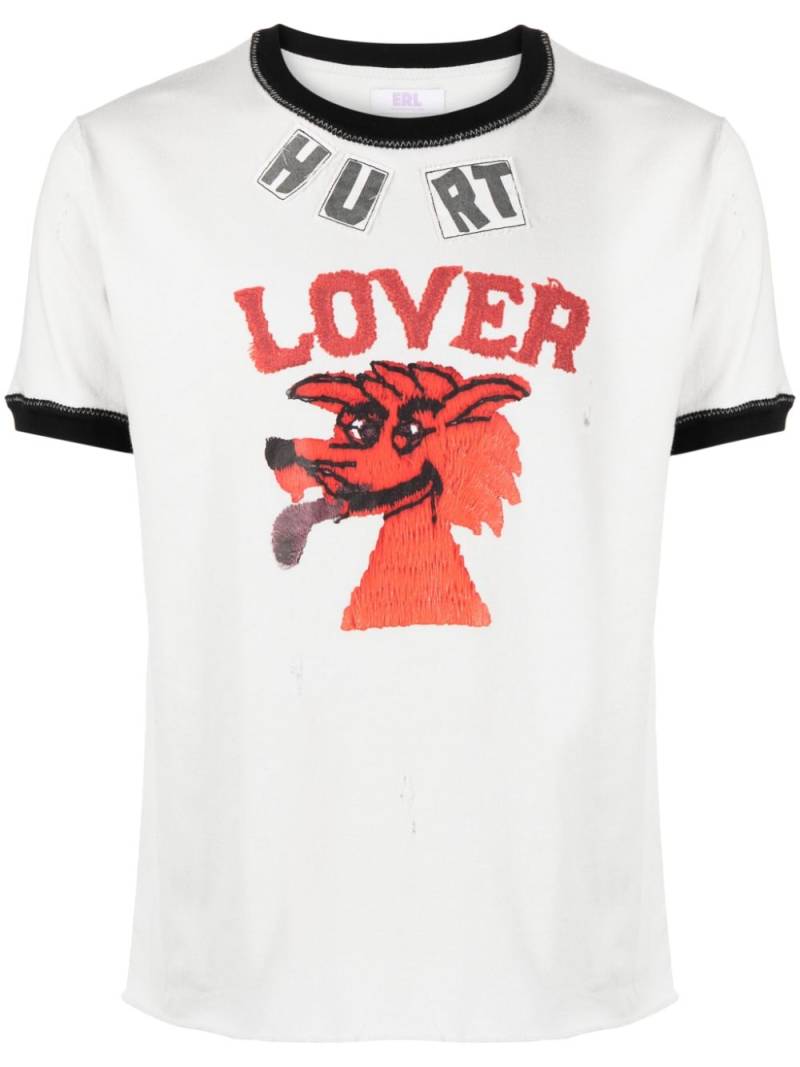 ERL Hurt Lover cotton T-shirt - White von ERL