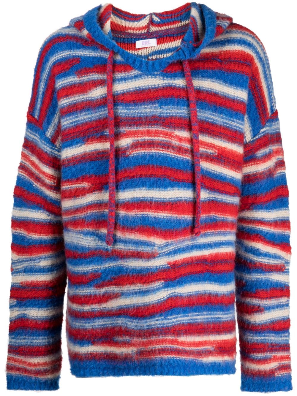 ERL striped intarsia-knit hoodie - Blue von ERL