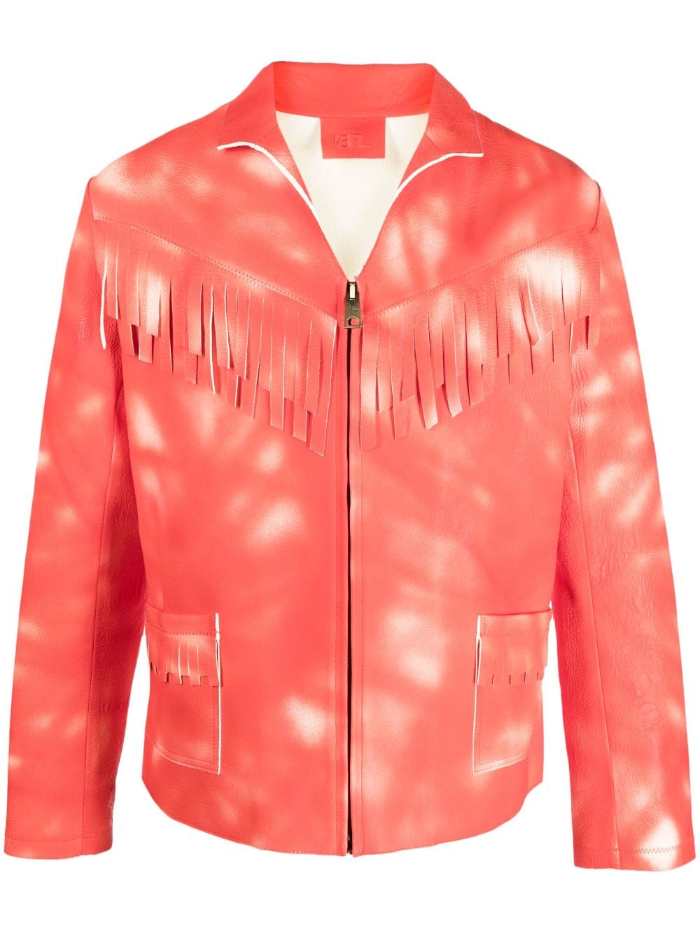 ERL tie dye-print leather jacket - Red von ERL