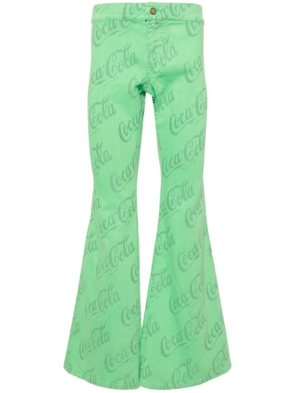ERL x Coca-Cola mid-rise flared jeans - Green von ERL