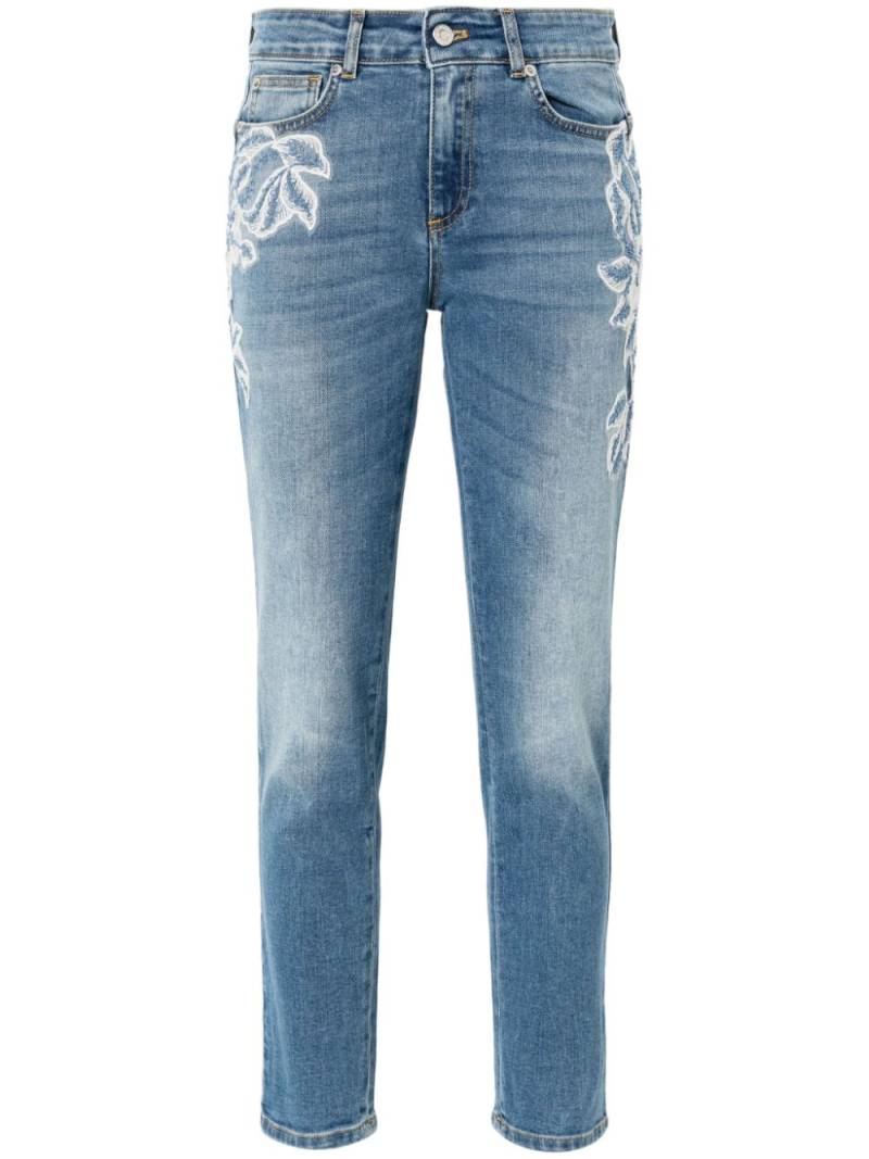 ERMANNO FIRENZE floral-embroidery skinny jeans - Blue von ERMANNO FIRENZE