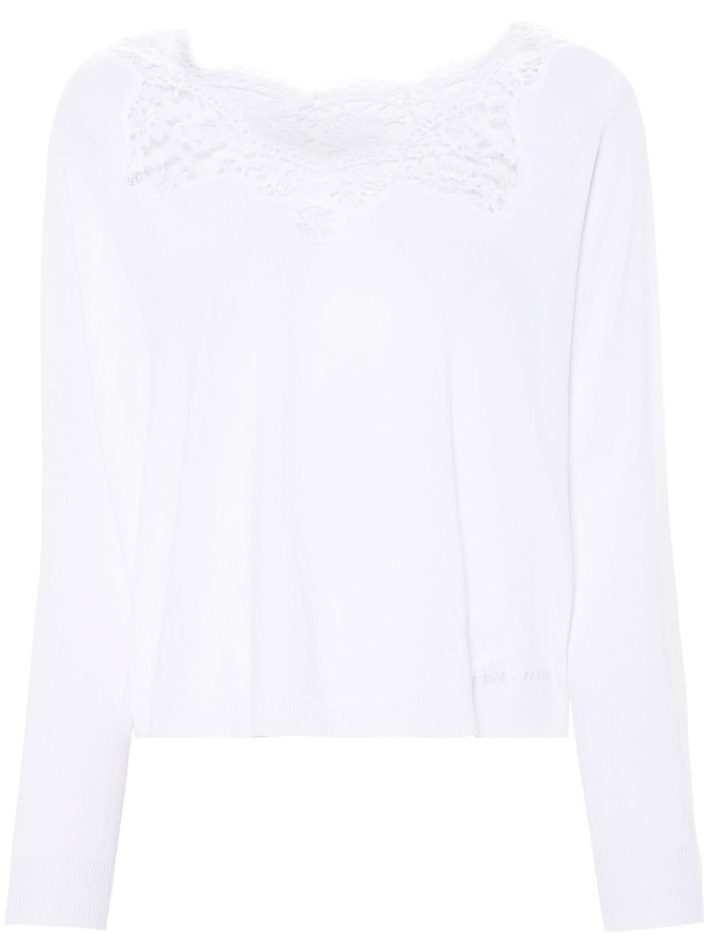 ERMANNO FIRENZE floral-lace textured jumper - White von ERMANNO FIRENZE