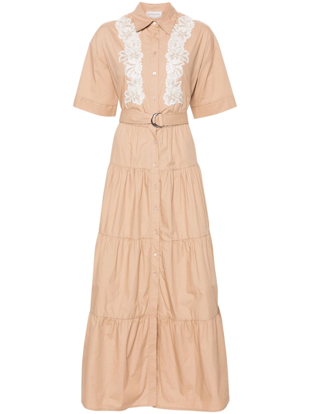 ERMANNO FIRENZE floral-lace tiered maxi dress - Neutrals von ERMANNO FIRENZE