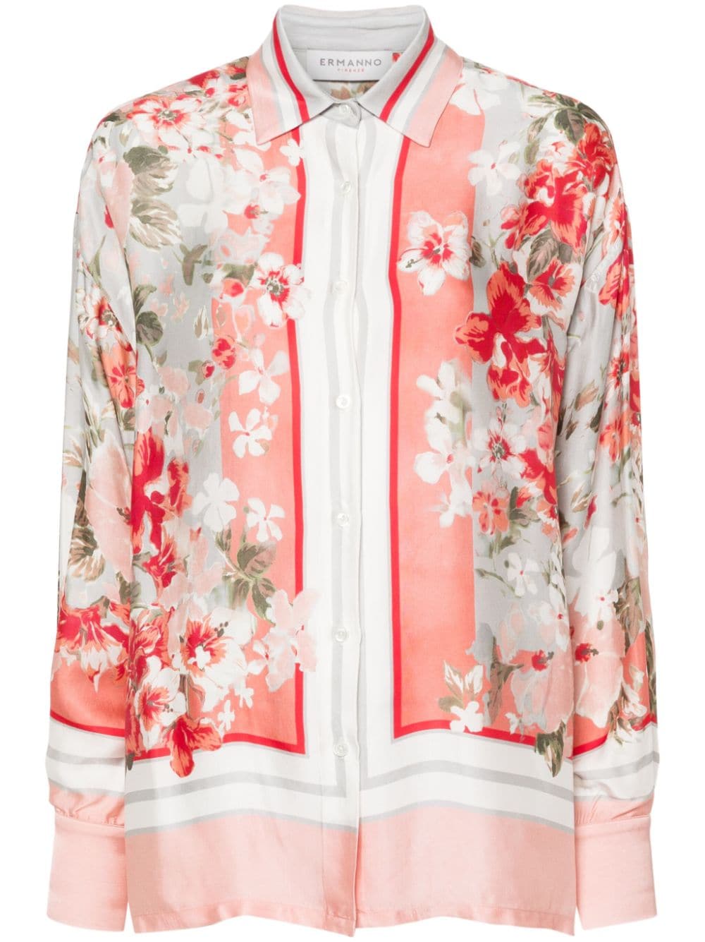 ERMANNO FIRENZE floral-print satin shirt - Pink von ERMANNO FIRENZE