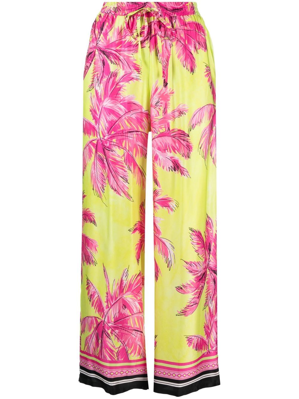 ERMANNO FIRENZE floral-print wide-leg trousers - Green von ERMANNO FIRENZE