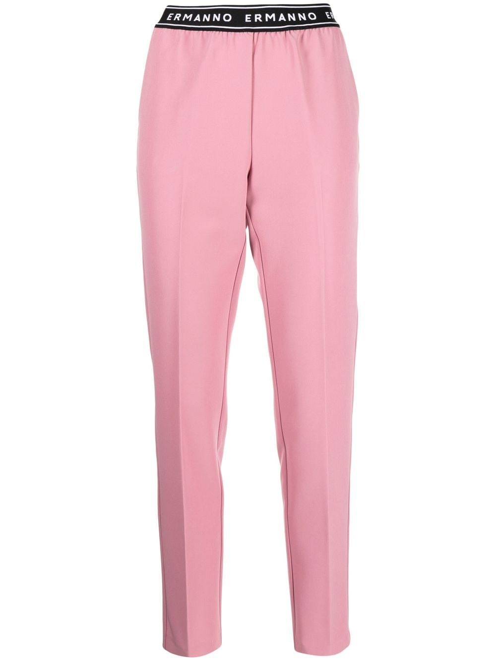 ERMANNO FIRENZE logo-waistband slim-cut trousers - Pink von ERMANNO FIRENZE