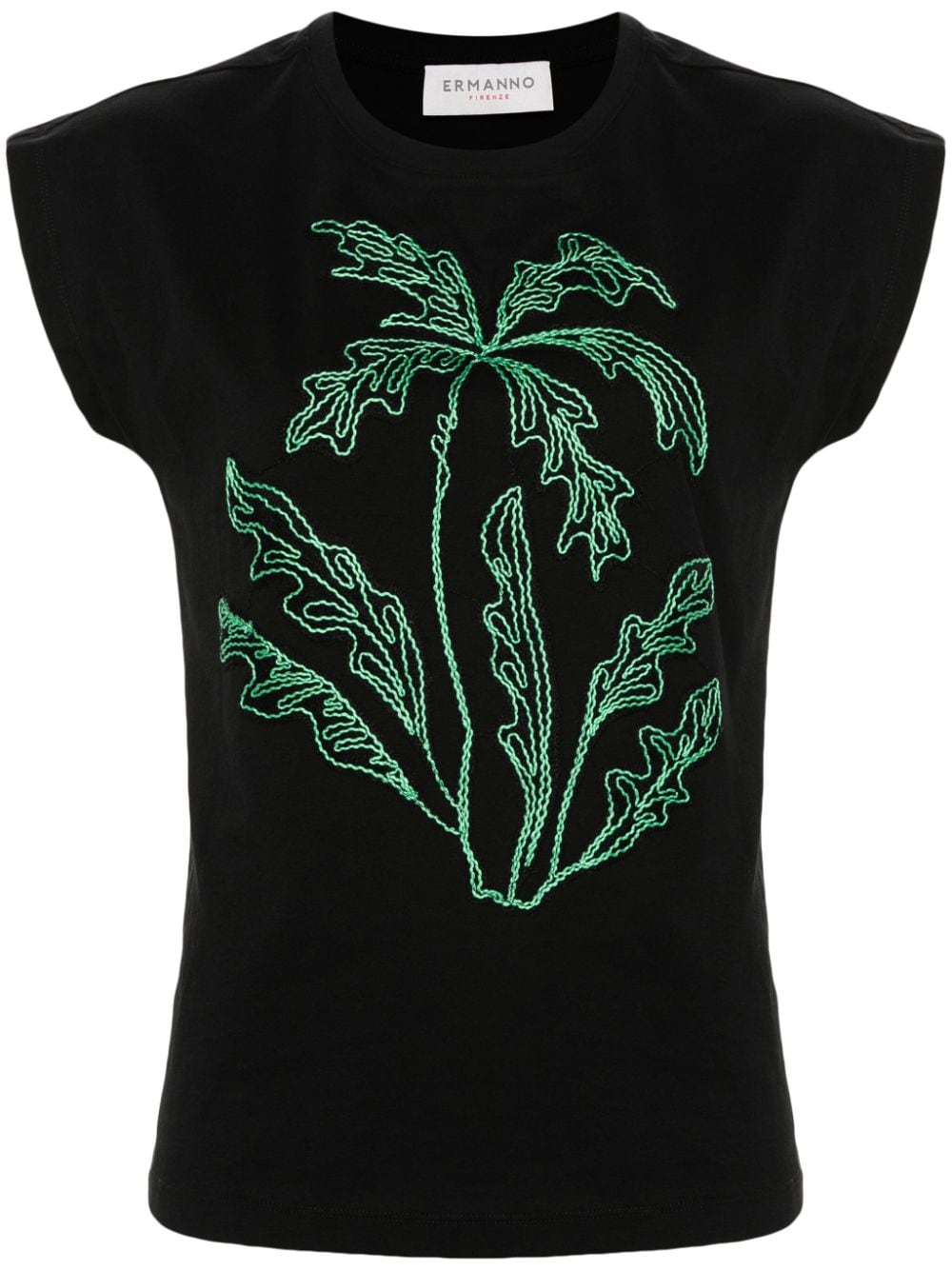 ERMANNO FIRENZE palm tree-appliqué T-shirt - Black von ERMANNO FIRENZE