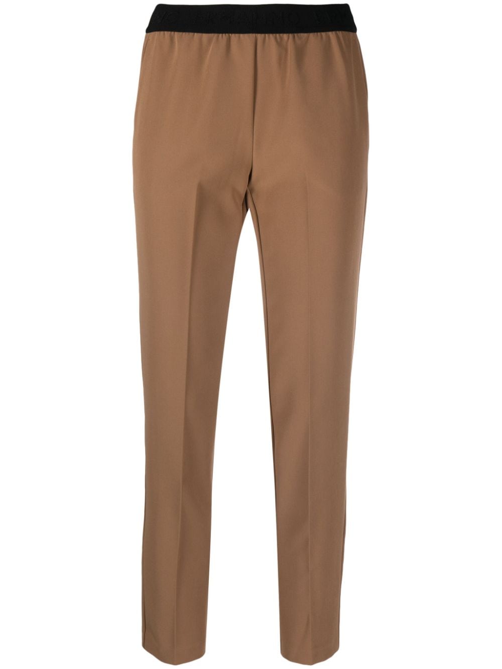 ERMANNO FIRENZE pressed crease slim-legged trousers - Brown von ERMANNO FIRENZE