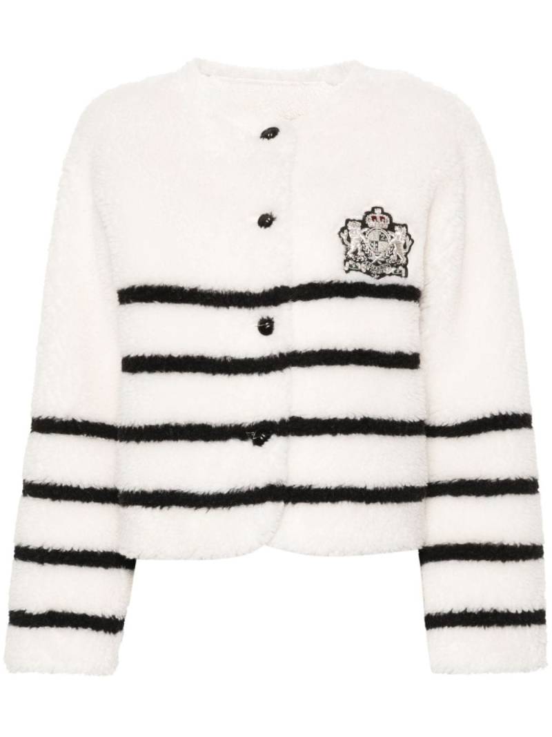 ERMANNO FIRENZE striped shearling jacket - White von ERMANNO FIRENZE