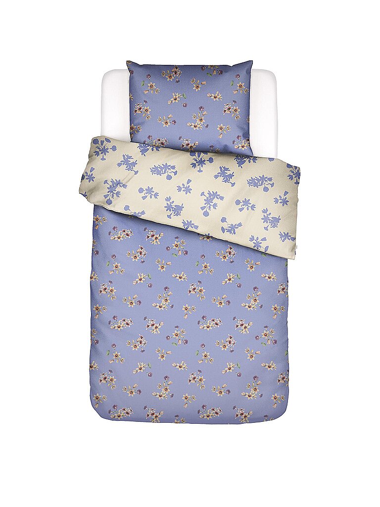 ESSENZA Satin-Bettwäsche FIORA 70x90cm/140x200cm Lavander Blue lila von ESSENZA