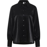 Hemdbluse in schwarz unifarben von ETERNA Mode GmbH