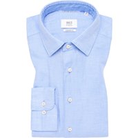 COMFORT FIT Linen Shirt in azurblau unifarben von ETERNA Mode GmbH