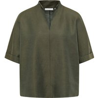 Linen Shirt Bluse in olive unifarben von ETERNA Mode GmbH