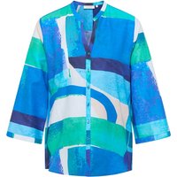 Linen Shirt Bluse in azurblau bedruckt von ETERNA Mode GmbH