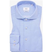 MODERN FIT Linen Shirt in azurblau unifarben von ETERNA Mode GmbH