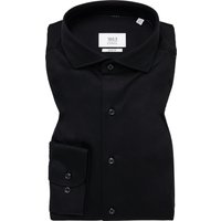SLIM FIT Jersey Shirt in schwarz unifarben von ETERNA Mode GmbH