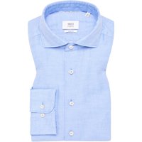 SLIM FIT Linen Shirt in azurblau unifarben von ETERNA Mode GmbH