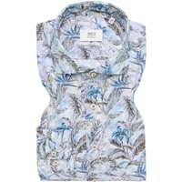 SLIM FIT Linen Shirt in blau bedruckt von ETERNA Mode GmbH