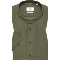 SLIM FIT Linen Shirt in khaki unifarben von ETERNA Mode GmbH