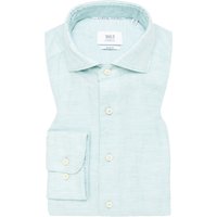 SLIM FIT Linen Shirt in türkis unifarben von ETERNA Mode GmbH