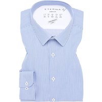 SUPER SLIM Performance Shirt in dunkelblau gestreift von ETERNA Mode GmbH