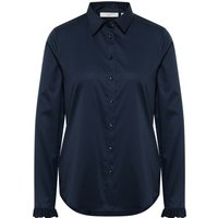 Satin Shirt Bluse in navy unifarben von ETERNA Mode GmbH