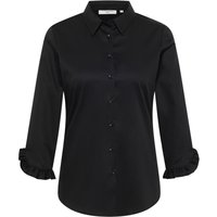 Satin Shirt Bluse in schwarz unifarben von ETERNA Mode GmbH