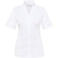 Satin Shirt Bluse in weiß unifarben von ETERNA Mode GmbH