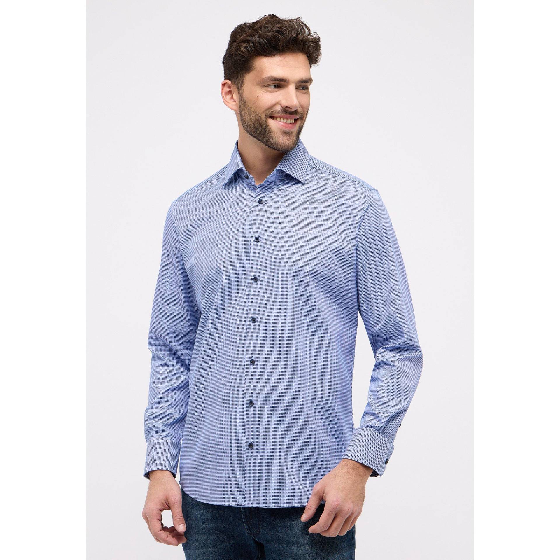 Hemd, Modern Fit, Langarm Herren Blau 39 von ETERNA