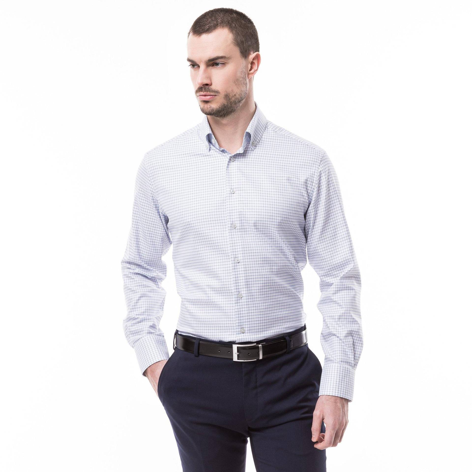 Hemd, Modern Fit, Langarm Herren Blau 42 von ETERNA