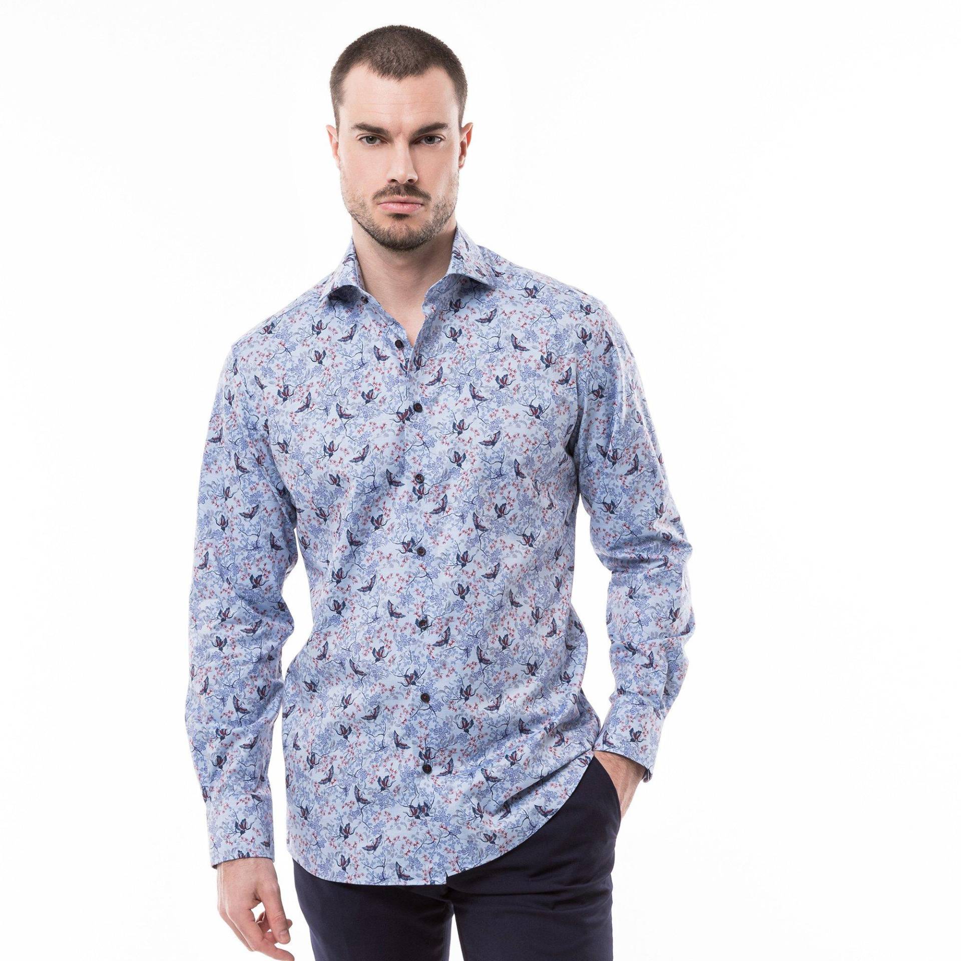 Hemd, Modern Fit, Langarm Herren Blau 42 von ETERNA