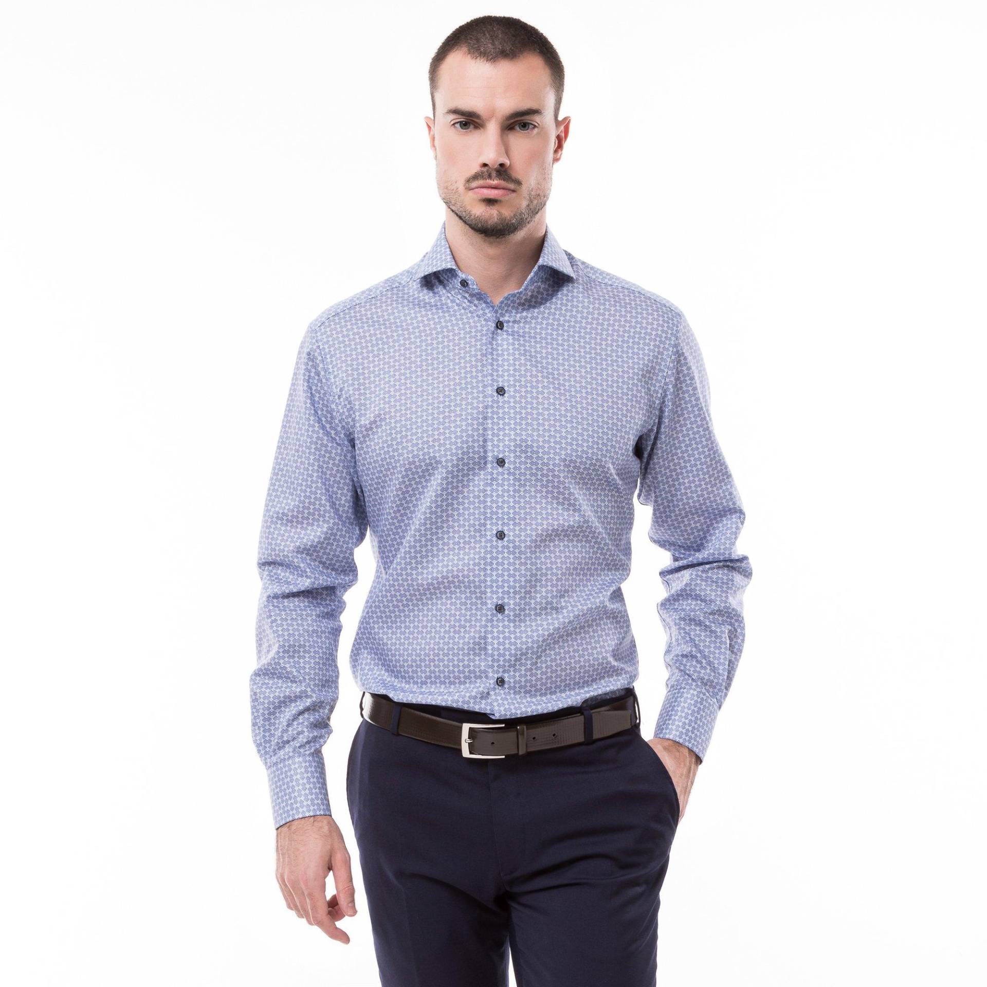 Hemd, Modern Fit, Langarm Herren Blau 44 von ETERNA