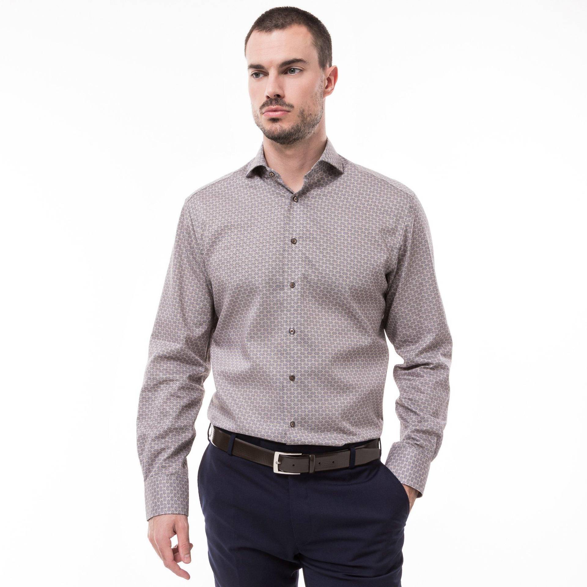 Hemd, Modern Fit, Langarm Herren Braun 45 von ETERNA