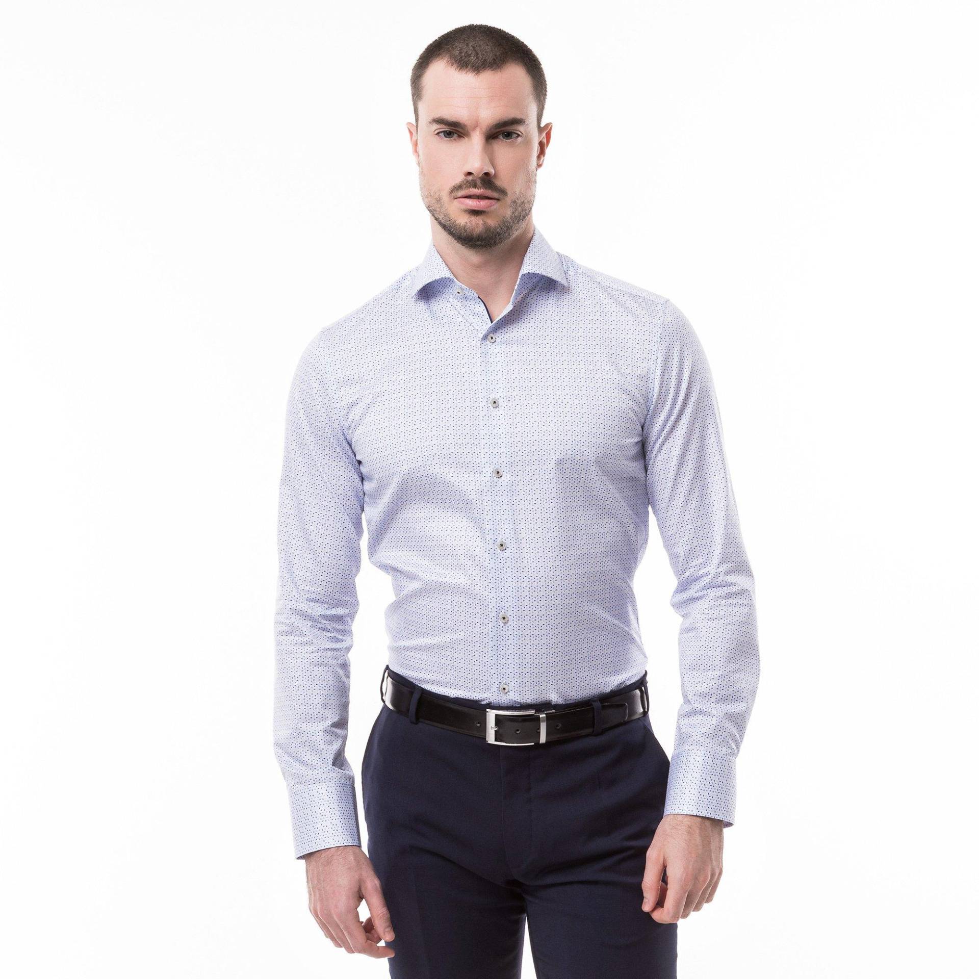 Hemd, Slim Fit, Langarm Herren Blau 40 von ETERNA