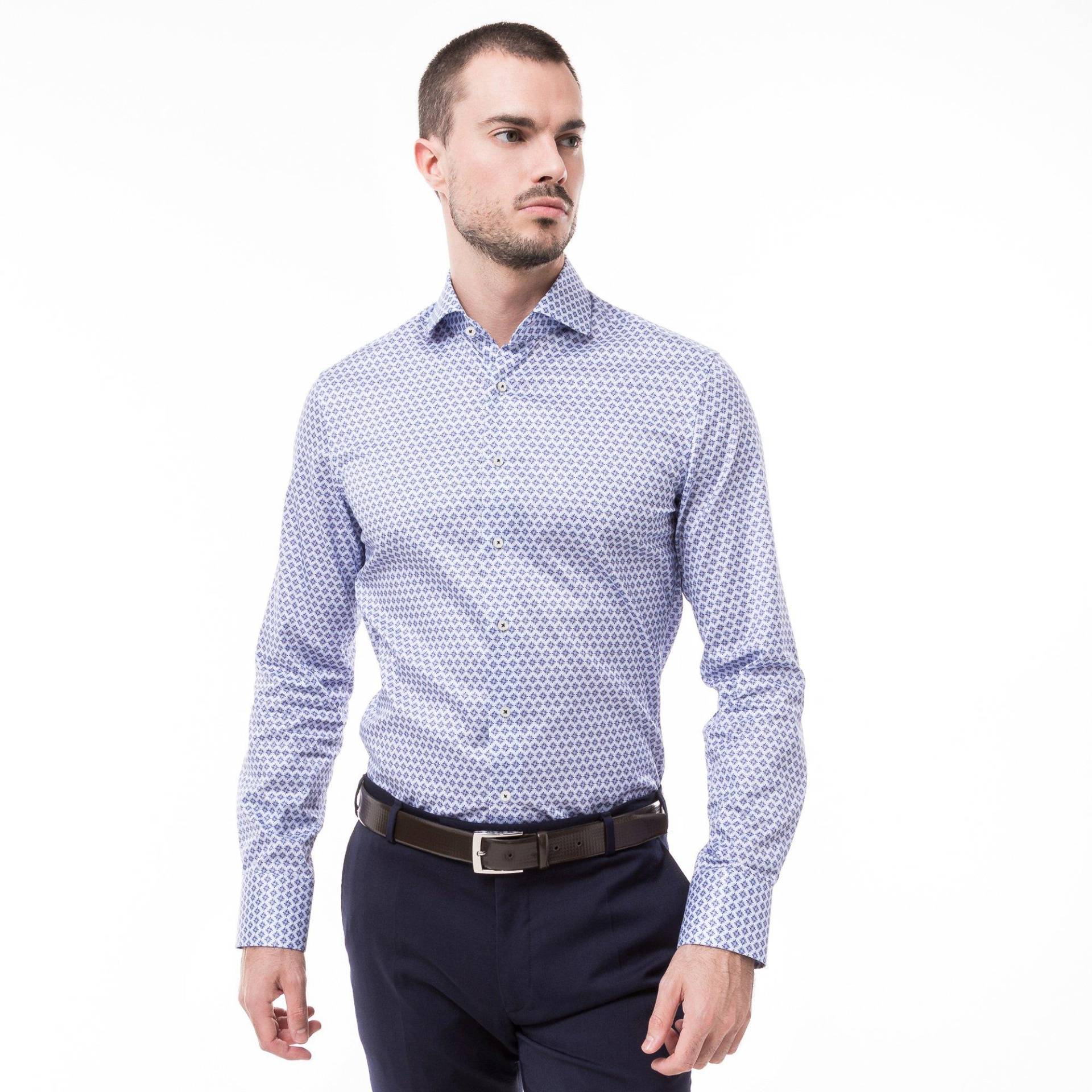 Hemd, Slim Fit, Langarm Herren Bleached Blau 43 von ETERNA