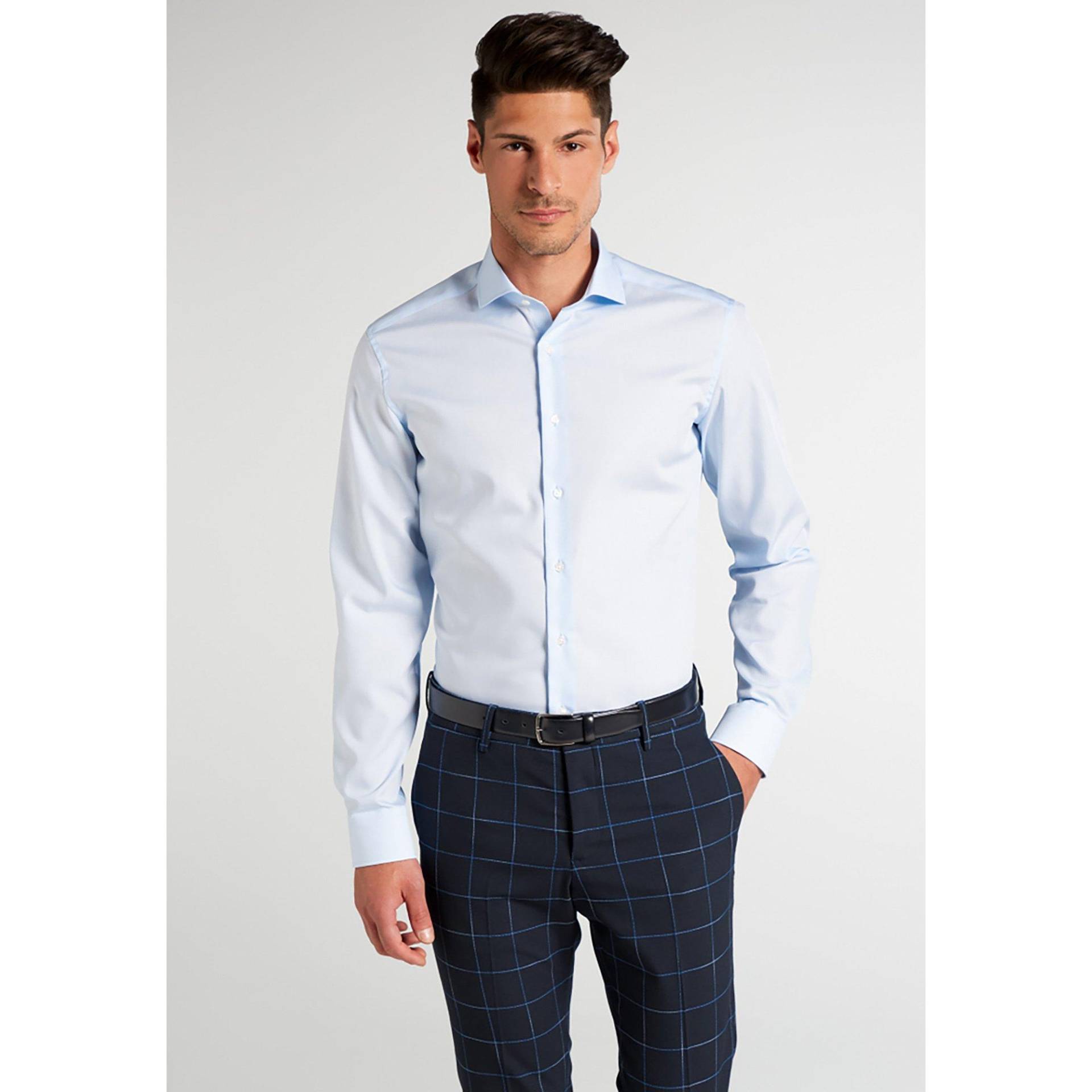 Hemd, Slim Fit, Langarm Herren Hellblau 39 von ETERNA